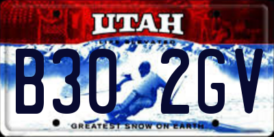 UT license plate B302GV