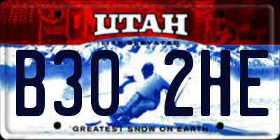 UT license plate B302HE