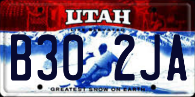 UT license plate B302JA
