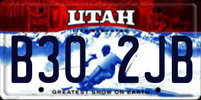 UT license plate B302JB