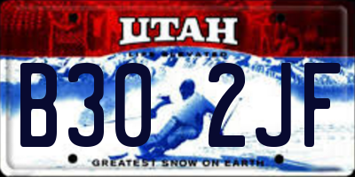 UT license plate B302JF