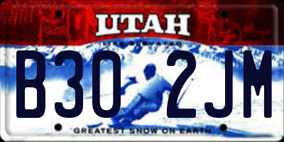 UT license plate B302JM