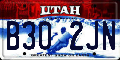 UT license plate B302JN