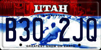 UT license plate B302JQ