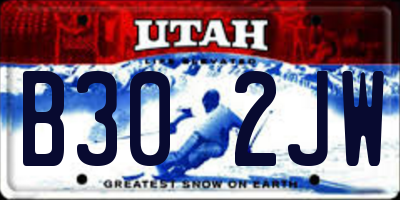 UT license plate B302JW