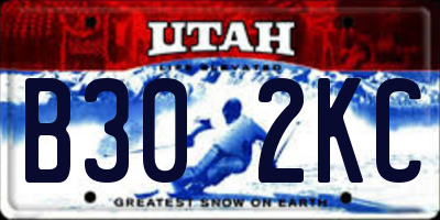 UT license plate B302KC