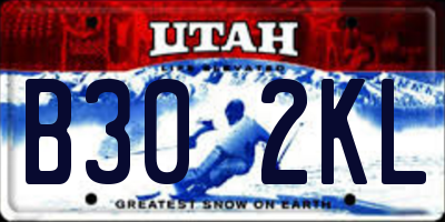 UT license plate B302KL