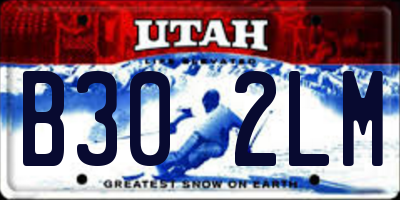 UT license plate B302LM