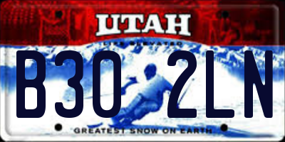 UT license plate B302LN