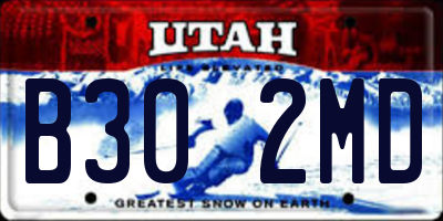 UT license plate B302MD
