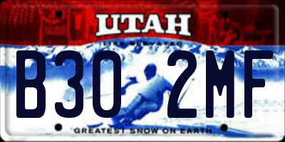 UT license plate B302MF
