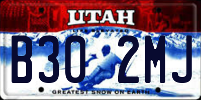UT license plate B302MJ