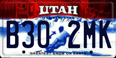 UT license plate B302MK