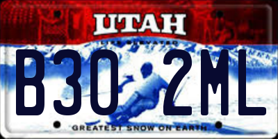 UT license plate B302ML