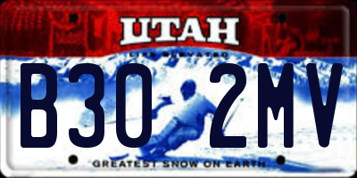 UT license plate B302MV