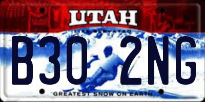 UT license plate B302NG