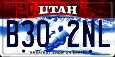 UT license plate B302NL