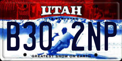 UT license plate B302NP
