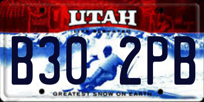 UT license plate B302PB