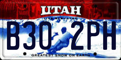 UT license plate B302PH
