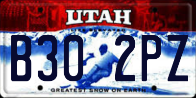 UT license plate B302PZ