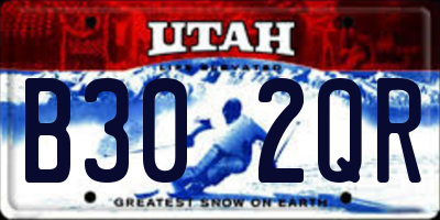 UT license plate B302QR