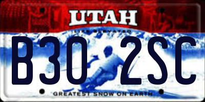 UT license plate B302SC