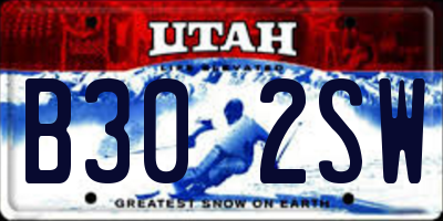 UT license plate B302SW