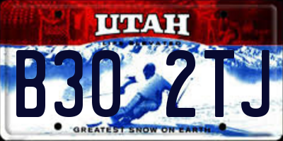UT license plate B302TJ