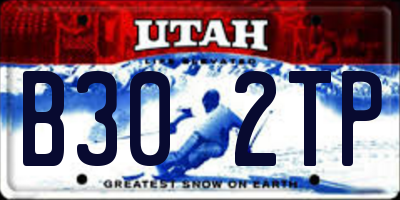 UT license plate B302TP