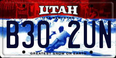 UT license plate B302UN