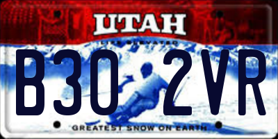UT license plate B302VR
