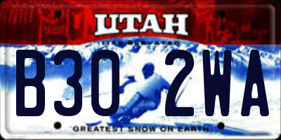 UT license plate B302WA