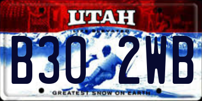 UT license plate B302WB