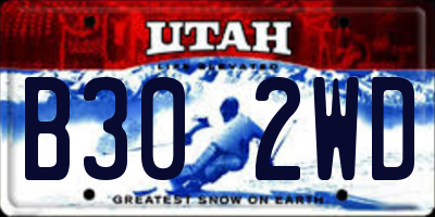 UT license plate B302WD