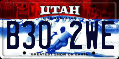 UT license plate B302WE