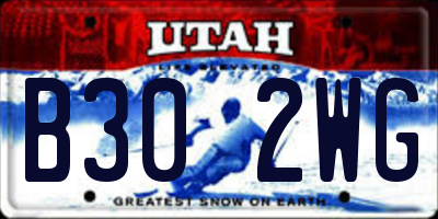 UT license plate B302WG