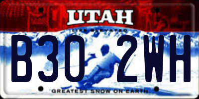 UT license plate B302WH