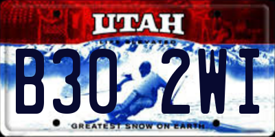 UT license plate B302WI