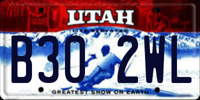 UT license plate B302WL