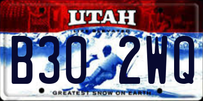 UT license plate B302WQ