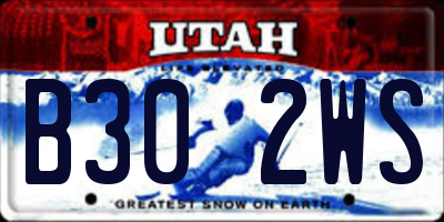 UT license plate B302WS