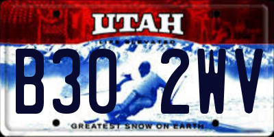 UT license plate B302WV