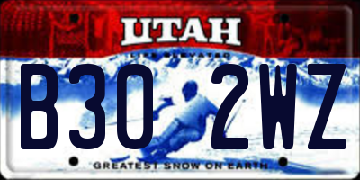 UT license plate B302WZ