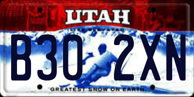 UT license plate B302XN