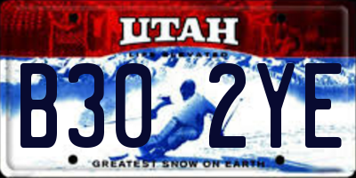 UT license plate B302YE
