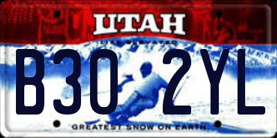 UT license plate B302YL