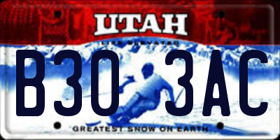 UT license plate B303AC