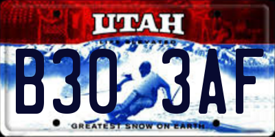 UT license plate B303AF