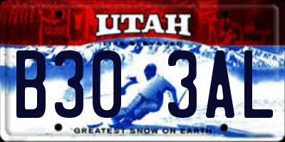 UT license plate B303AL